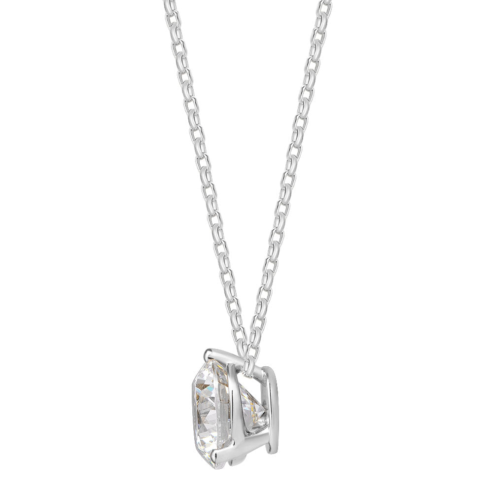 Round Brilliant solitaire pendant with 2.04 carat* diamond simulant in 10 carat white gold