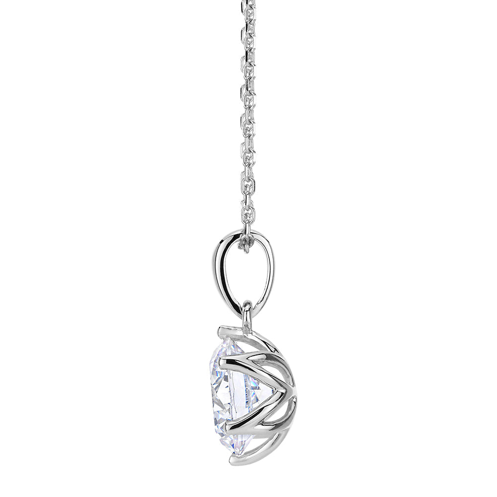 Round Brilliant solitaire pendant with 1.28 carat* diamond simulant in 10 carat white gold