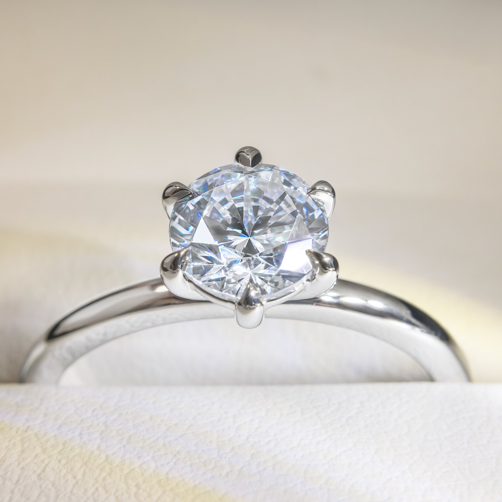 Premium Certified Lab-Grown Diamond, 1.00 carat round brilliant solitaire engagement ring in 14 carat white gold