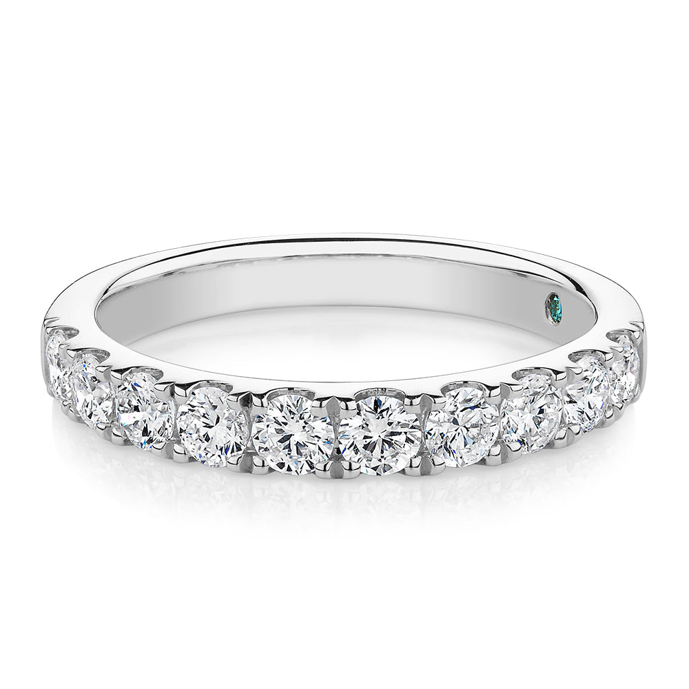 Lab-Grown Diamond, 0.84 carat TW round brilliant wedding or eternity ring in 14 carat white gold