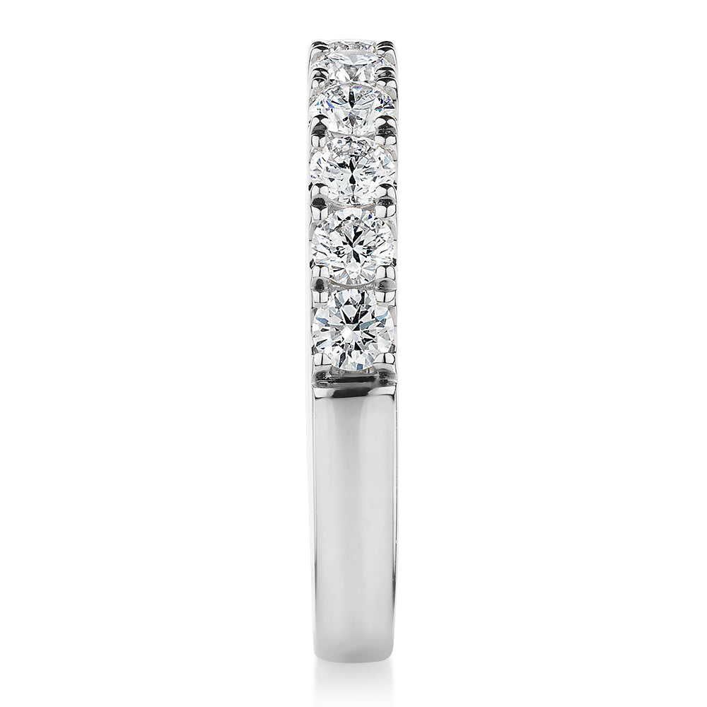 Lab-Grown Diamond, 0.86 carat TW round brilliant wedding or eternity ring in 14 carat white gold