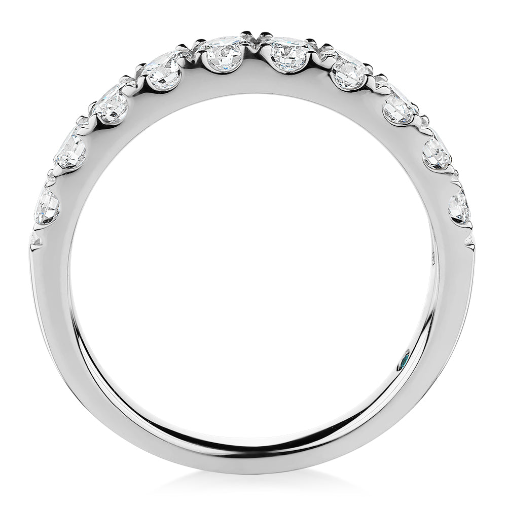 Lab-Grown Diamond, 0.86 carat TW round brilliant wedding or eternity ring in 14 carat white gold