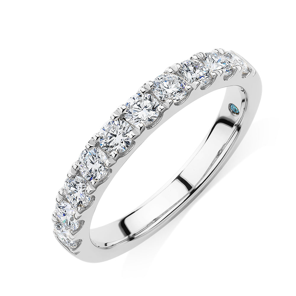 Lab-Grown Diamond, 0.86 carat TW round brilliant wedding or eternity ring in 14 carat white gold