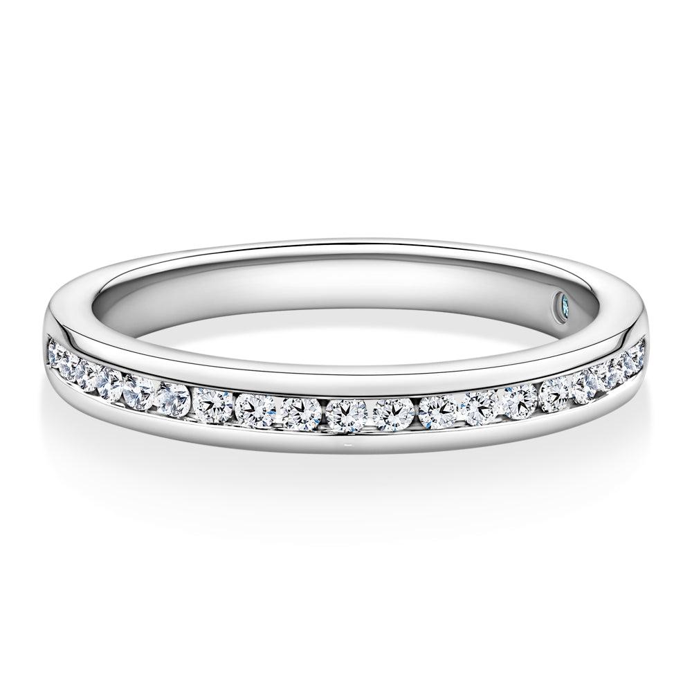 Lab-Grown Diamond, 0.19 carat TW round brilliant wedding or eternity ring in 14 carat white gold