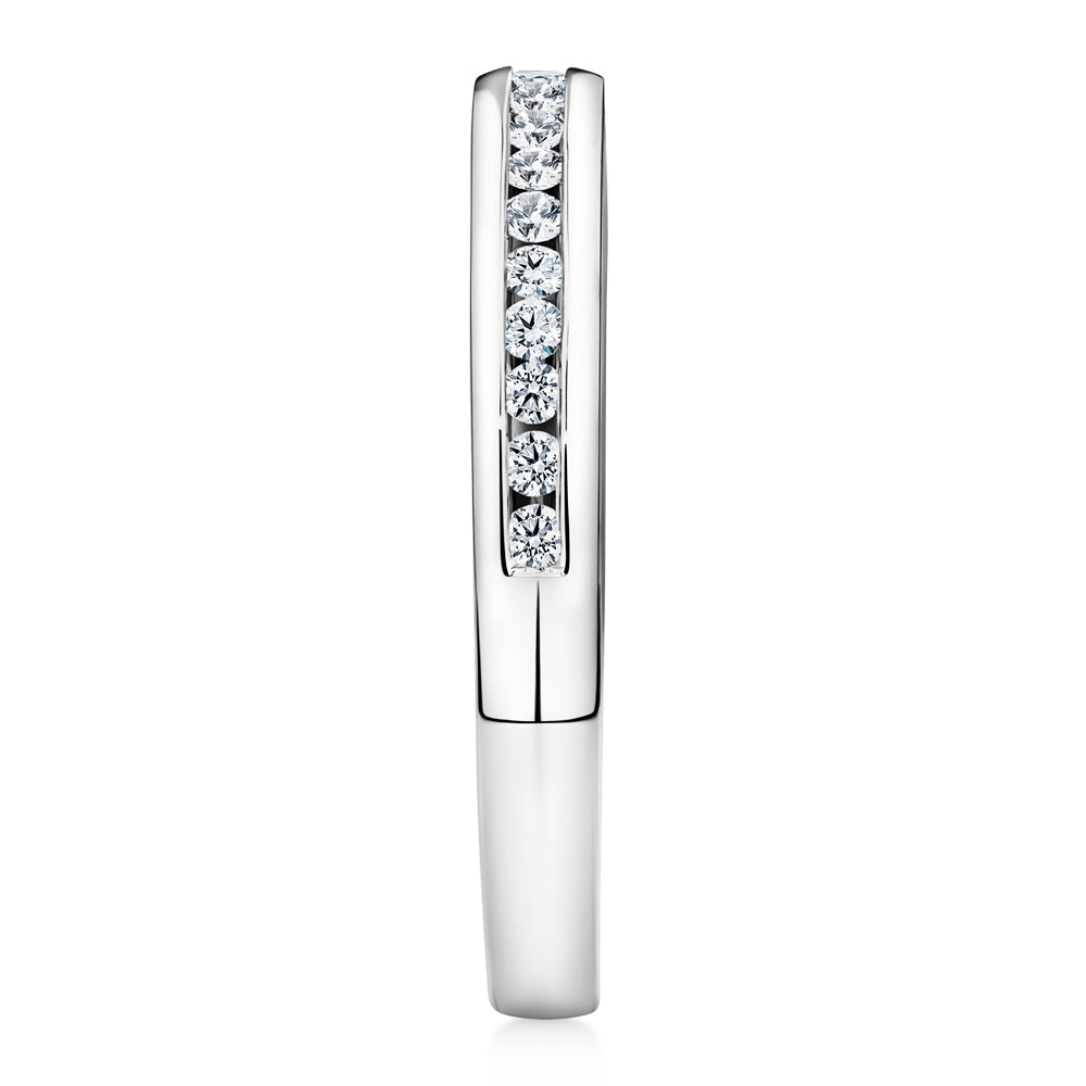 Lab-Grown Diamond, 0.19 carat TW round brilliant wedding or eternity ring in 14 carat white gold