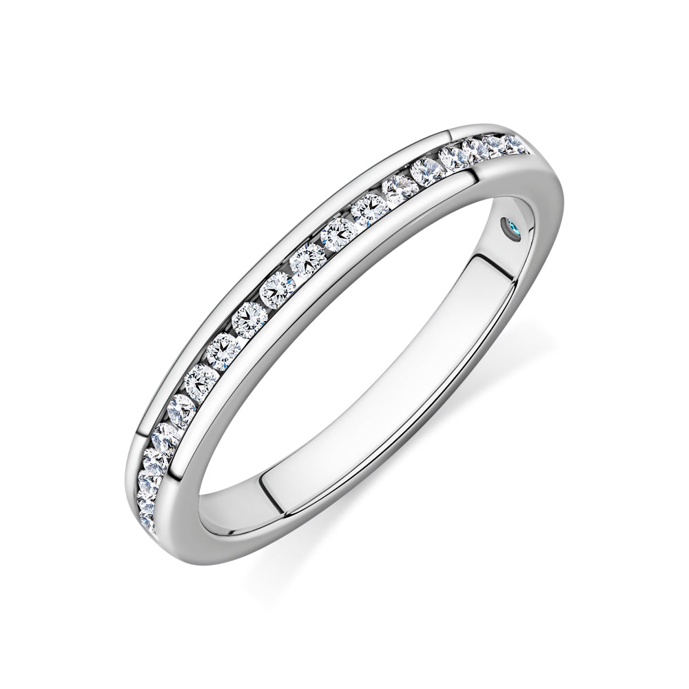 Lab-Grown Diamond, 0.19 carat TW round brilliant wedding or eternity ring in 14 carat white gold