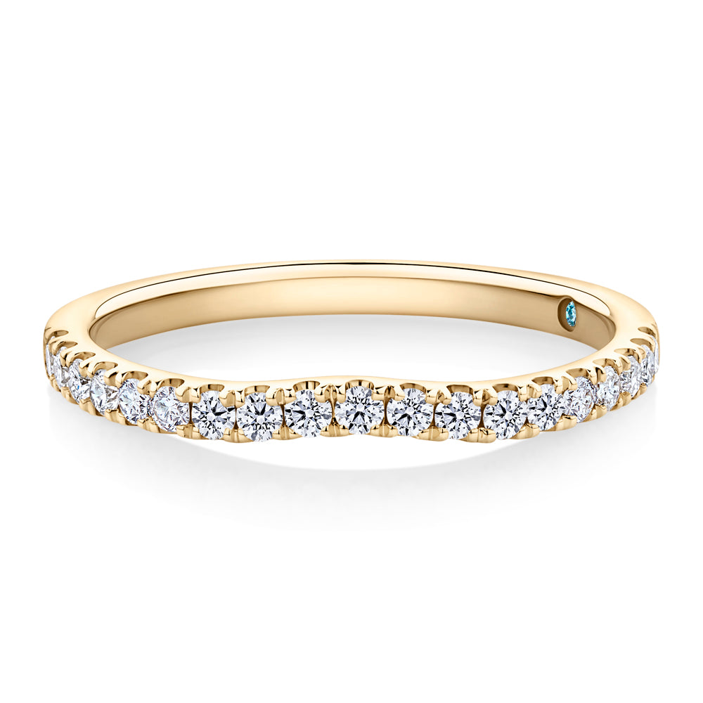 Lab-Grown Diamond, 0.26 carat TW round brilliant wedding or eternity ring in 14 carat yellow gold