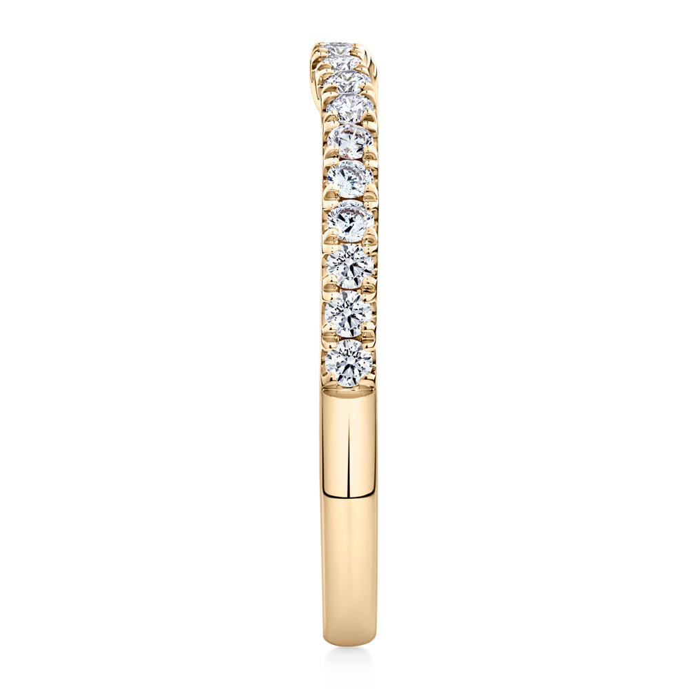 Lab-Grown Diamond, 0.26 carat TW round brilliant wedding or eternity ring in 14 carat yellow gold