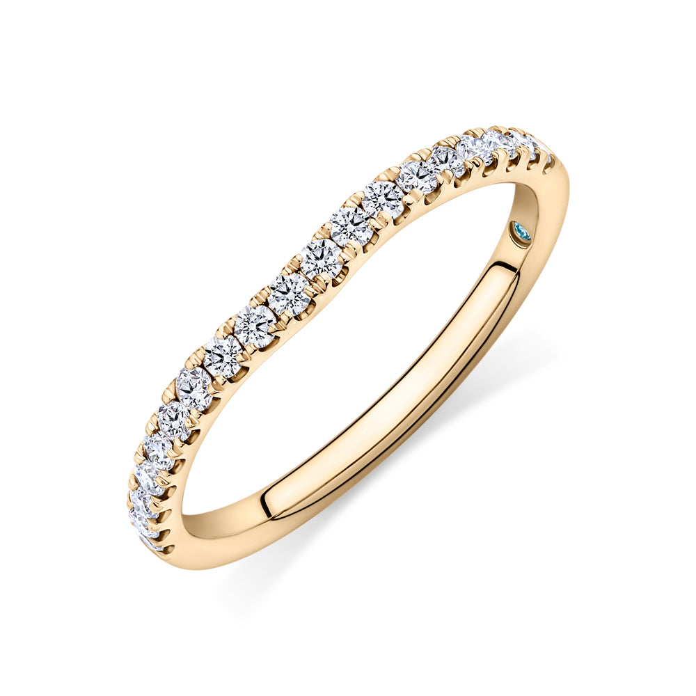 Lab-Grown Diamond, 0.26 carat TW round brilliant wedding or eternity ring in 14 carat yellow gold