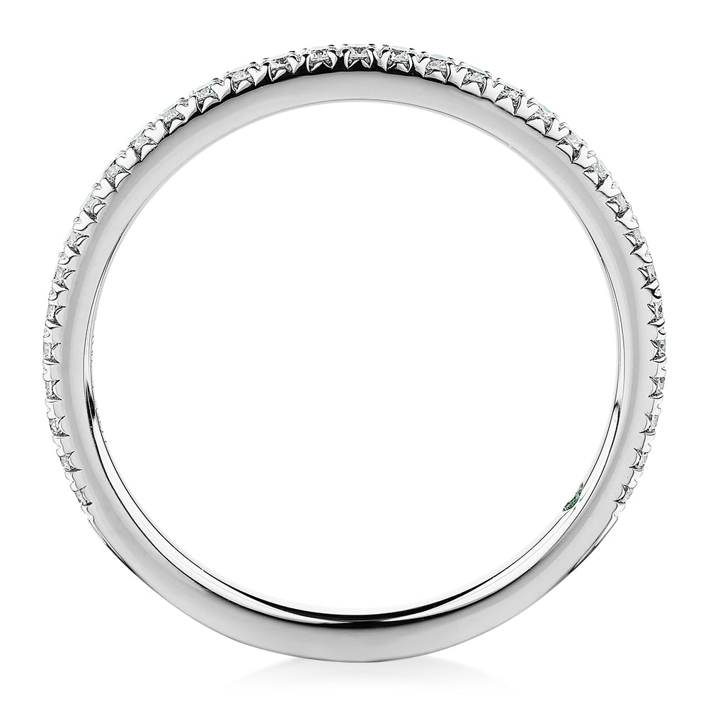 Lab-Grown Diamond, 0.2 carat TW round brilliant wedding or eternity ring in 14 carat white gold