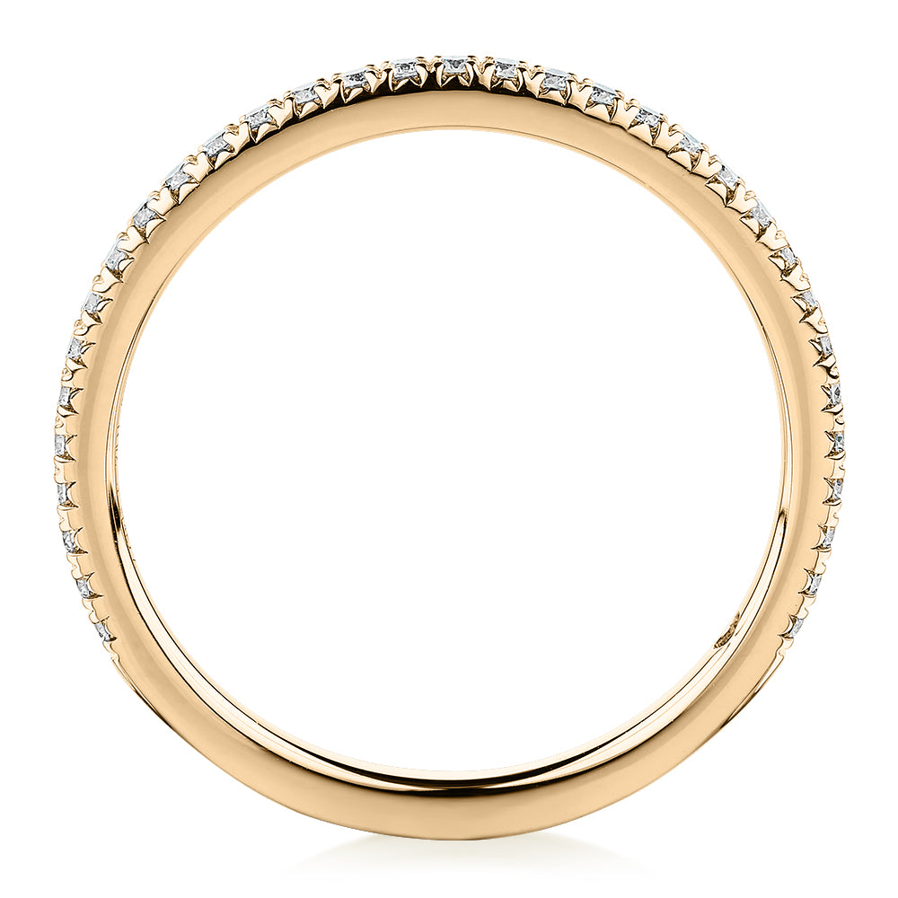 Lab-Grown Diamond, 0.2 carat TW round brilliant wedding or eternity ring in 14 carat yellow gold