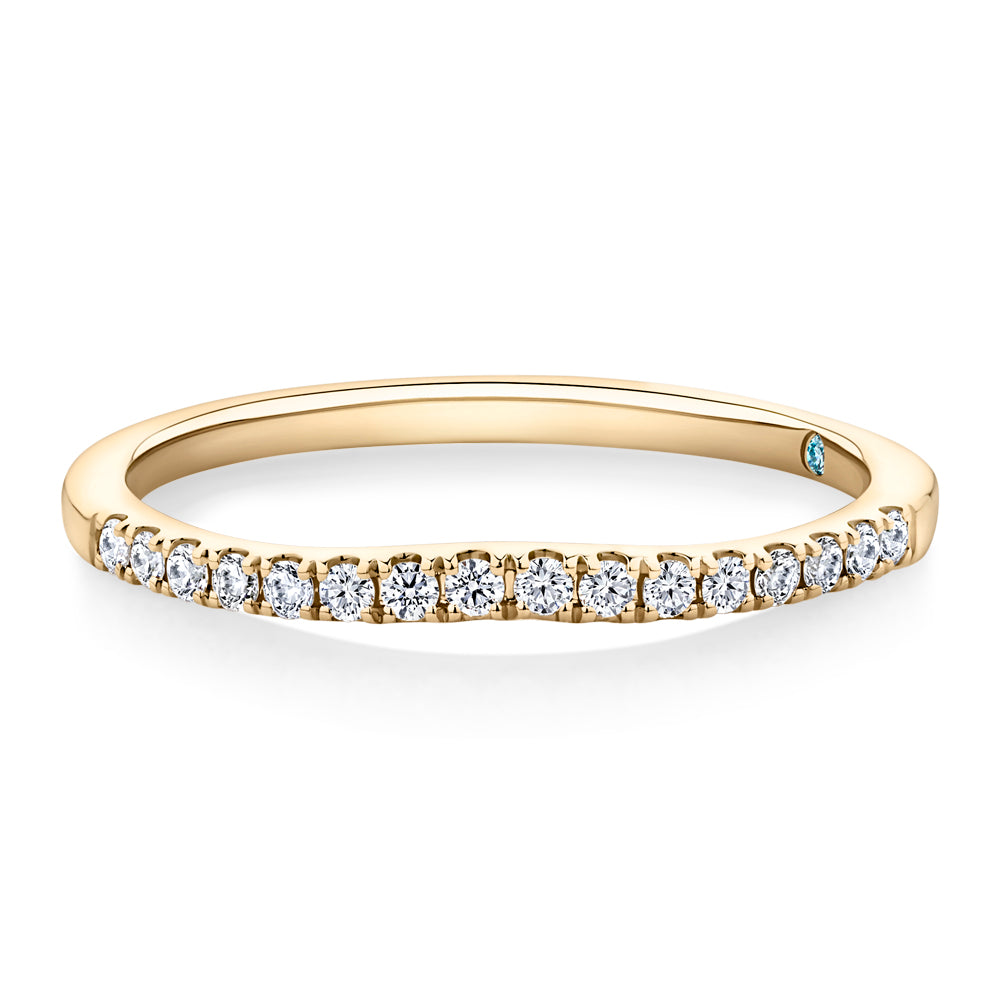 Lab-Grown Diamond, 0.17 carat TW round brilliant wedding or eternity ring in 14 carat yellow gold