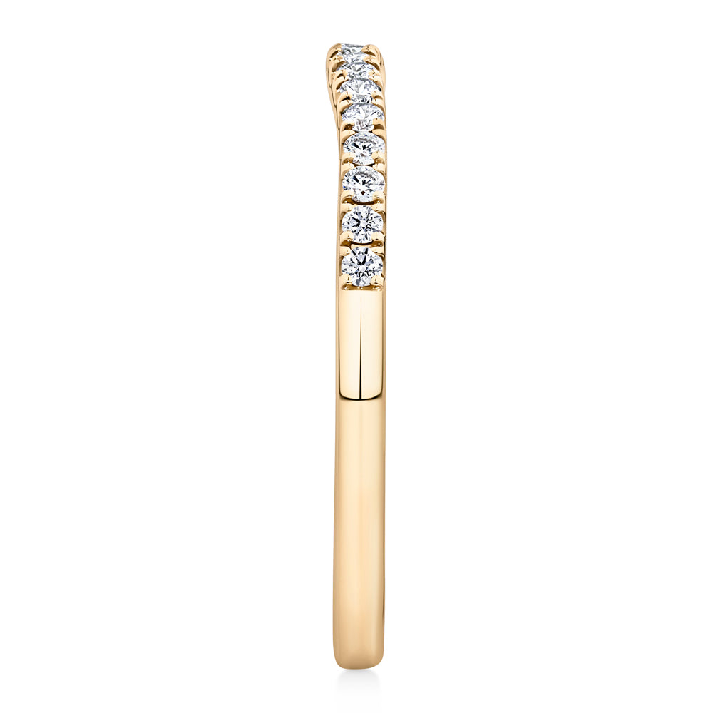 Lab-Grown Diamond, 0.17 carat TW round brilliant wedding or eternity ring in 14 carat yellow gold