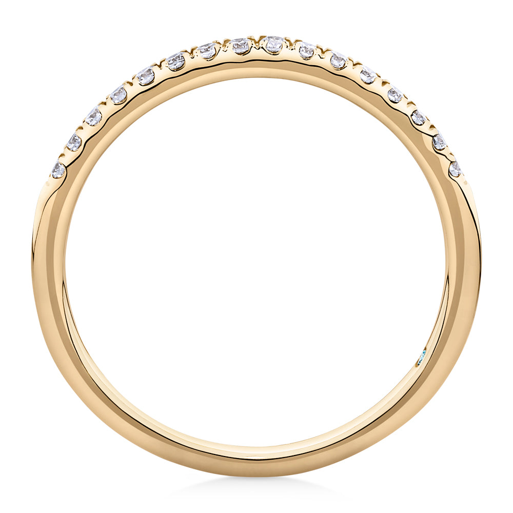 Lab-Grown Diamond, 0.17 carat TW round brilliant wedding or eternity ring in 14 carat yellow gold