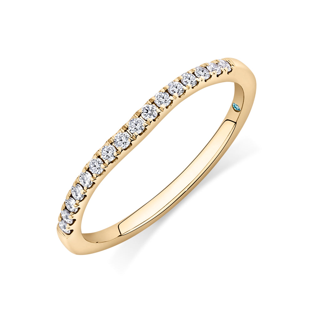 Lab-Grown Diamond, 0.17 carat TW round brilliant wedding or eternity ring in 14 carat yellow gold