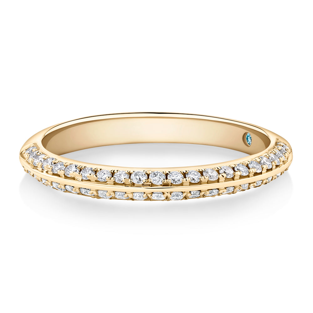 Lab-Grown Diamond, 0.28 carat TW round brilliant wedding or eternity ring in 14 carat yellow gold
