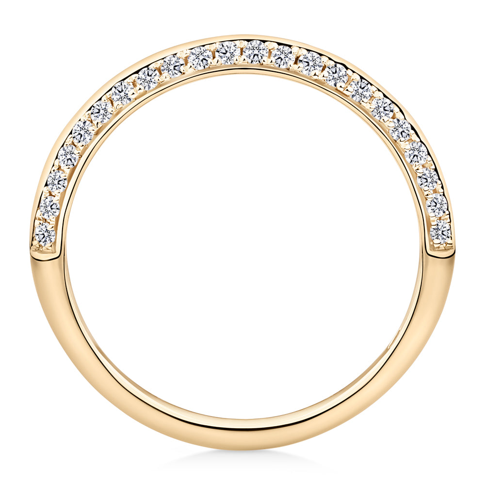 Lab-Grown Diamond, 0.28 carat TW round brilliant wedding or eternity ring in 14 carat yellow gold