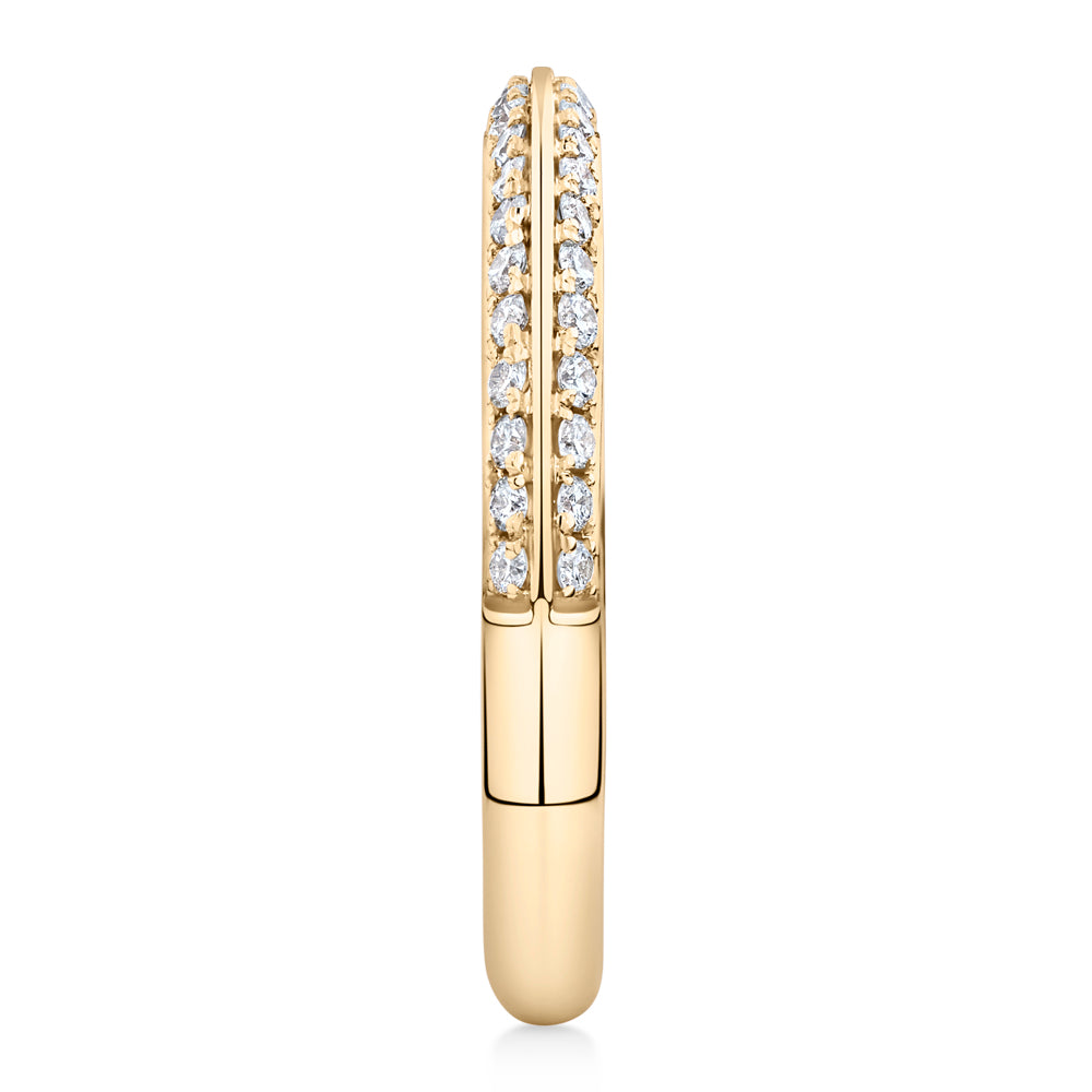 Lab-Grown Diamond, 0.28 carat TW round brilliant wedding or eternity ring in 14 carat yellow gold