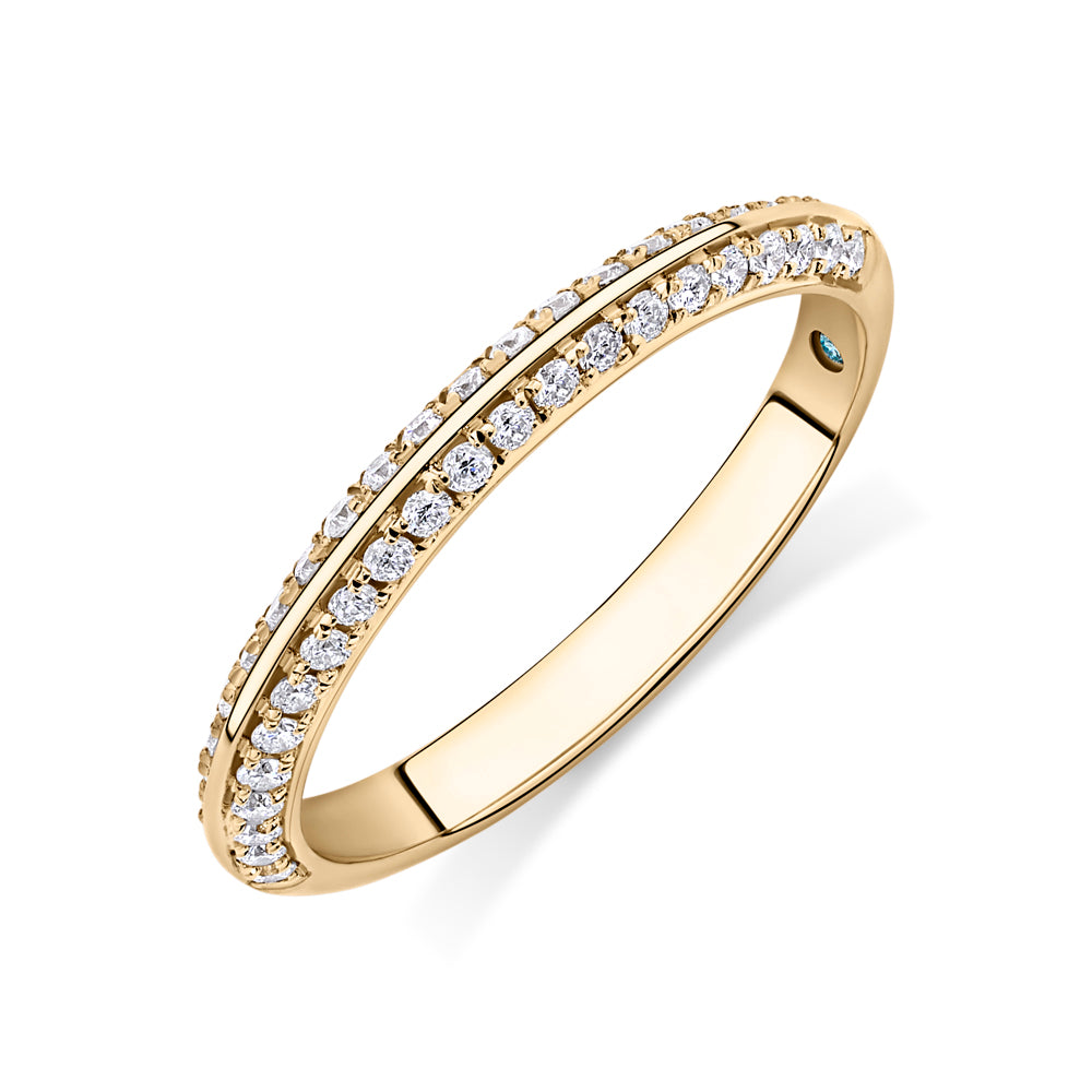 Lab-Grown Diamond, 0.28 carat TW round brilliant wedding or eternity ring in 14 carat yellow gold
