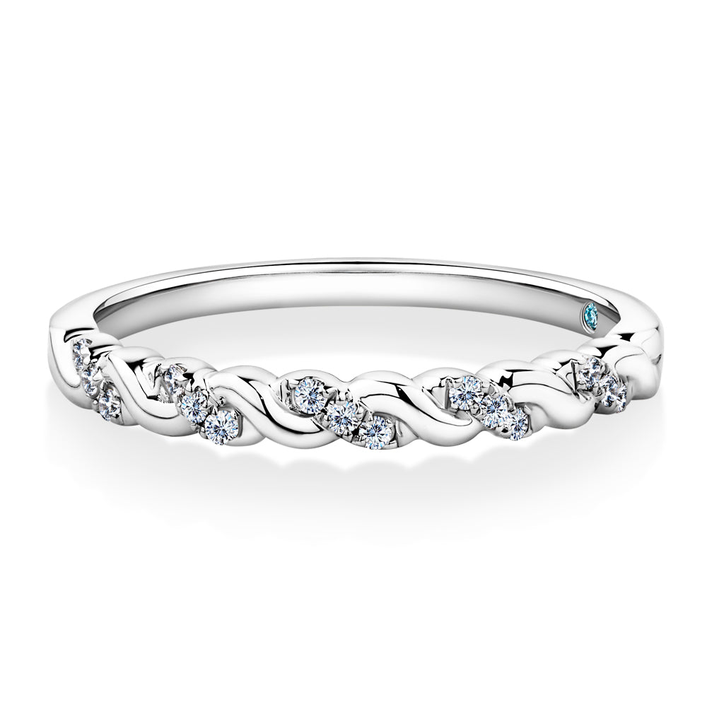 Lab-Grown Diamond, 0.07 carat TW round brilliant wedding or eternity ring in 14 carat white gold
