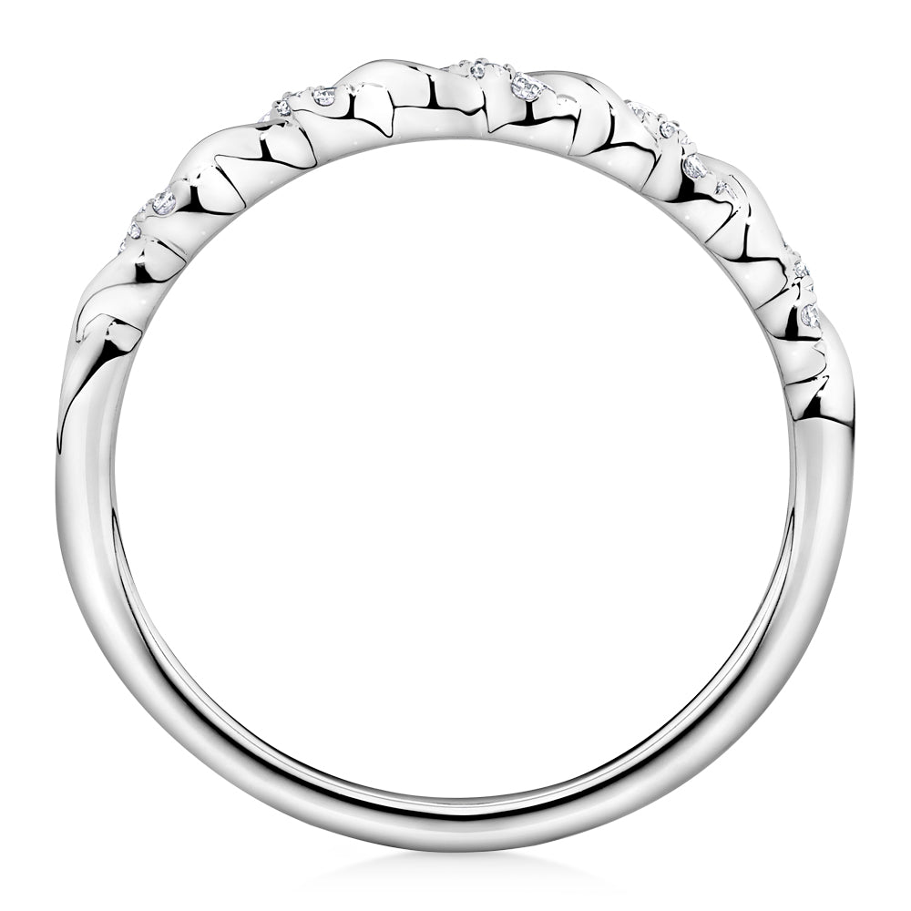 Lab-Grown Diamond, 0.07 carat TW round brilliant wedding or eternity ring in 14 carat white gold