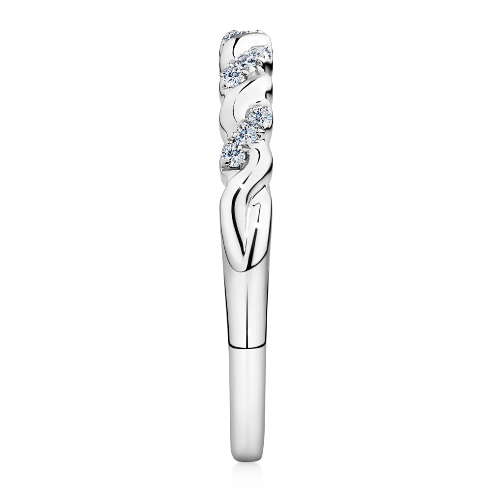 Lab-Grown Diamond, 0.07 carat TW round brilliant wedding or eternity ring in 14 carat white gold