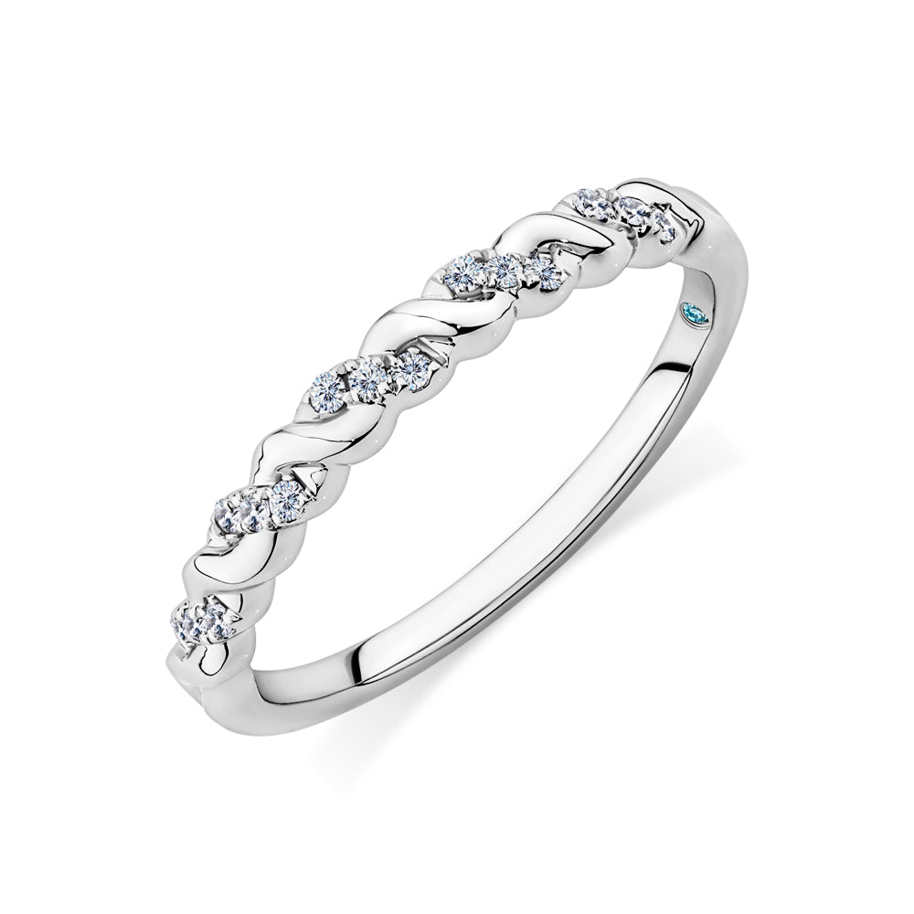 Lab-Grown Diamond, 0.07 carat TW round brilliant wedding or eternity ring in 14 carat white gold