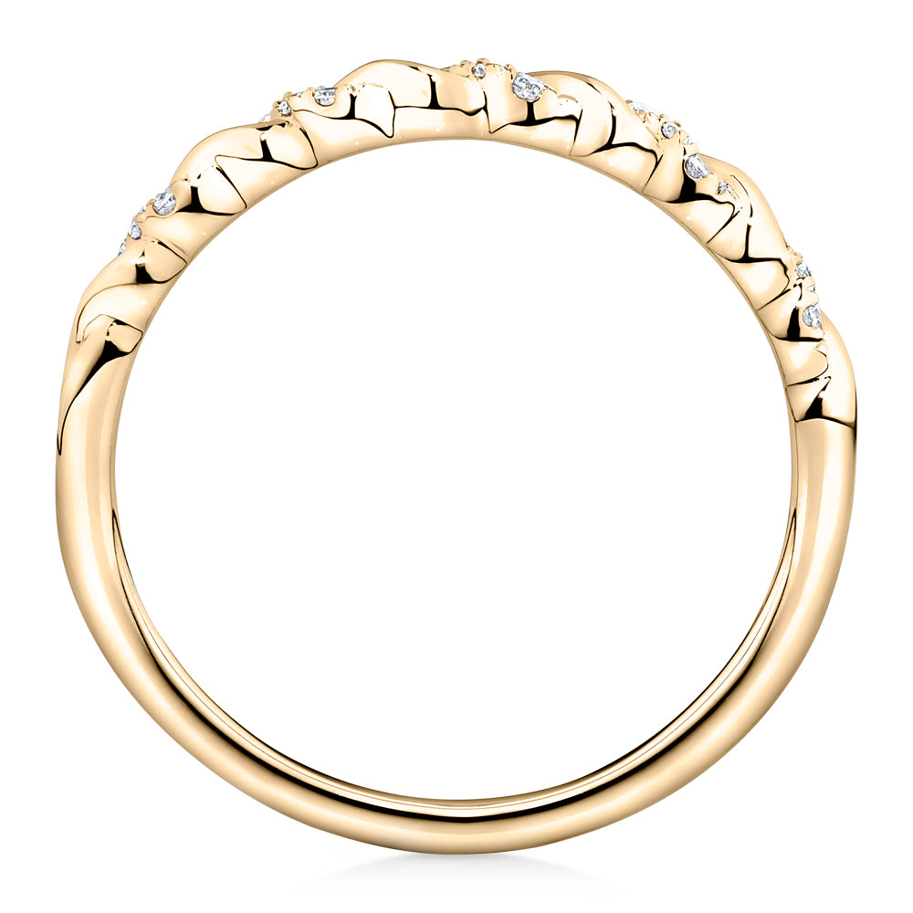Lab-Grown Diamond, 0.07 carat TW round brilliant wedding or eternity ring in 14 carat yellow gold