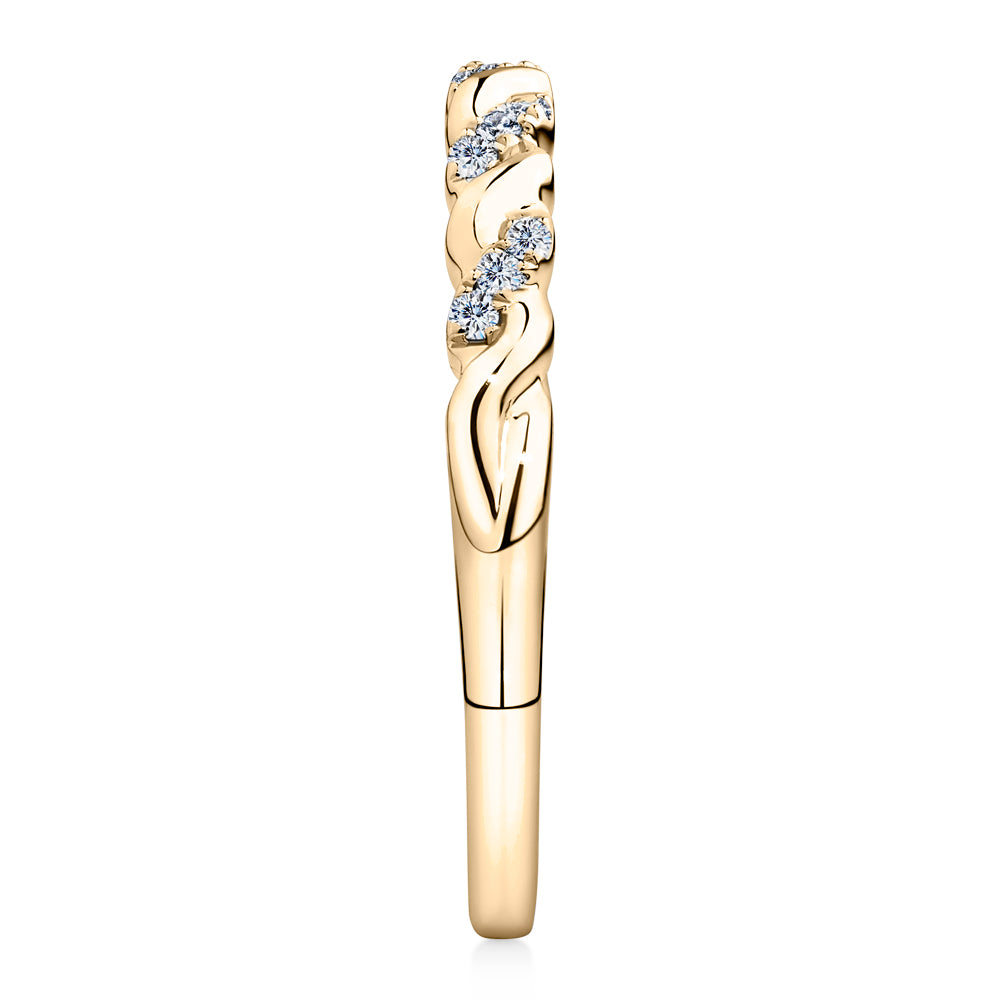 Lab-Grown Diamond, 0.07 carat TW round brilliant wedding or eternity ring in 14 carat yellow gold