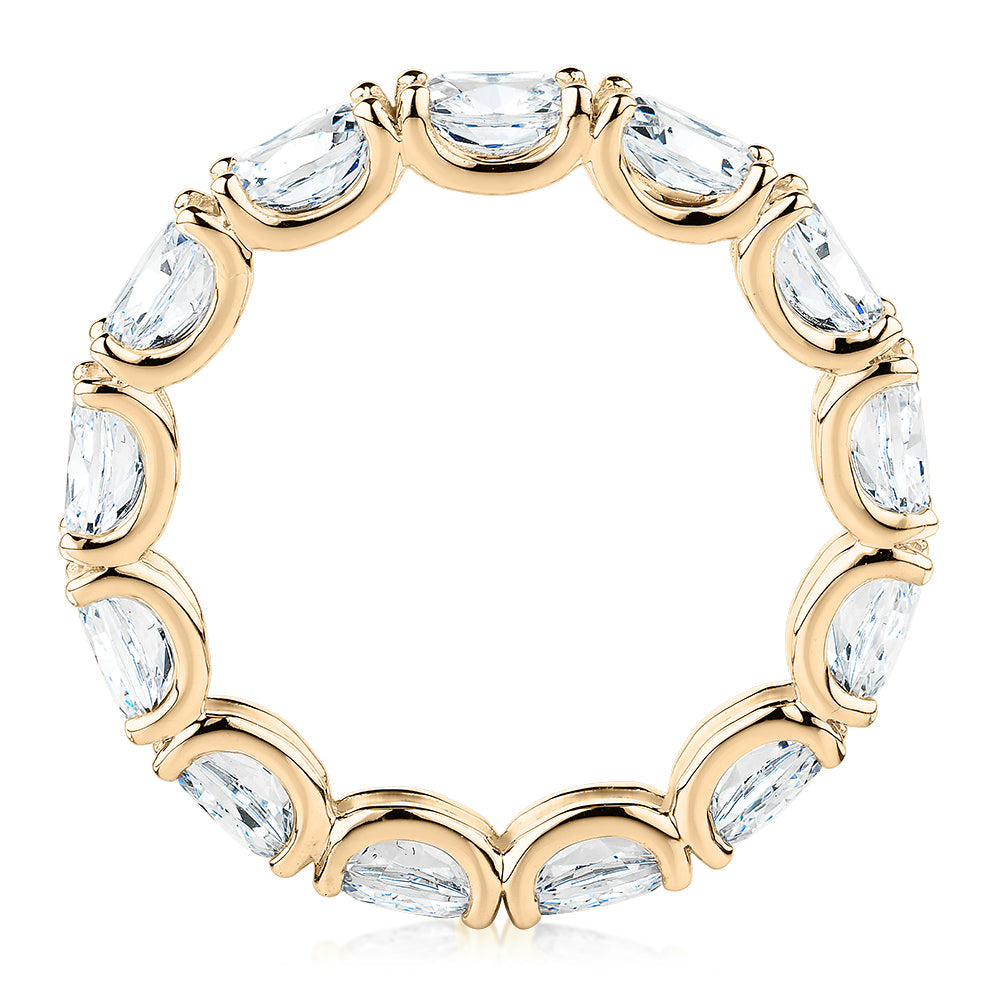 All-rounder eternity band with 2.94 carats* of diamond simulants in 10 carat yellow gold
