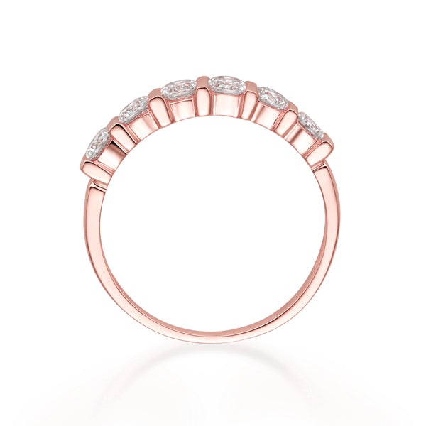 Wedding or eternity band with 0.84 carats* of diamond simulants in 10 carat rose gold