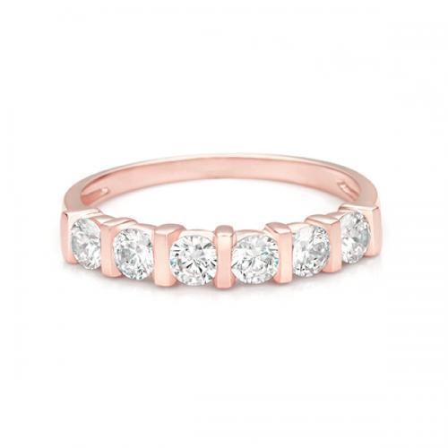 Wedding or eternity band with 0.84 carats* of diamond simulants in 10 carat rose gold