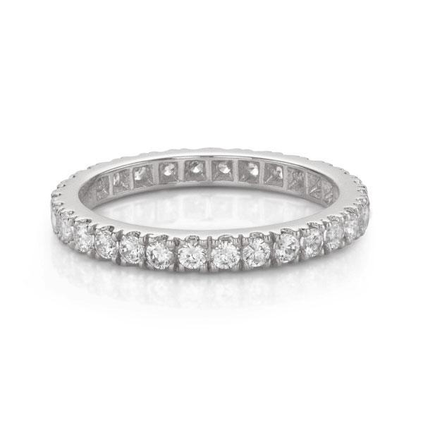 All-rounder eternity band with 0.9 carats* of diamond simulants in 14 carat white gold