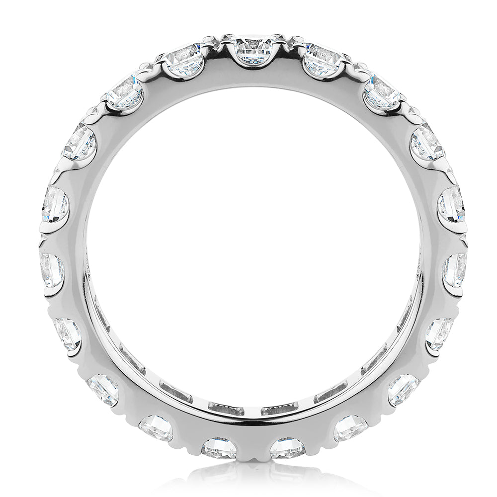 All-rounder eternity band with 2.09 carats* of diamond simulants in 14 carat white gold