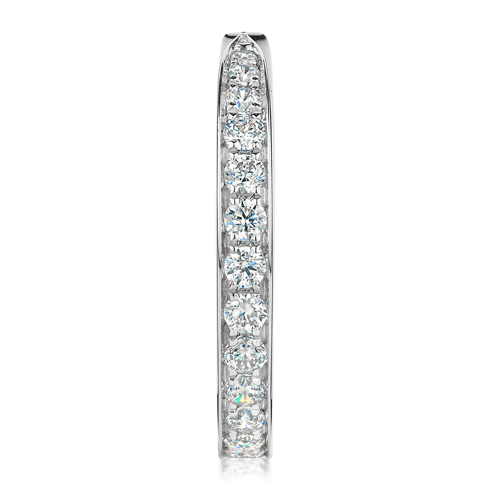 All-rounder eternity band with 0.75 carats* of diamond simulants in 10 carat white gold