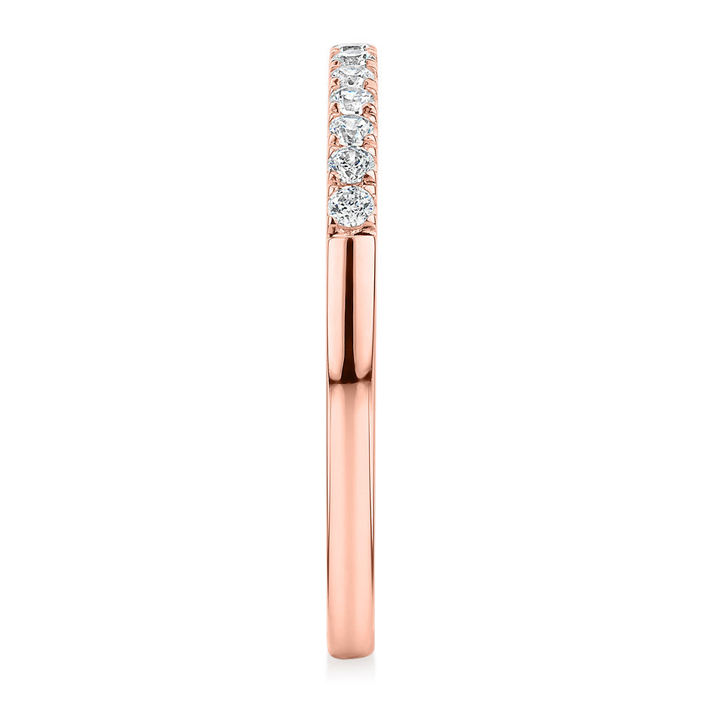 Wedding or eternity band in 14 carat rose gold