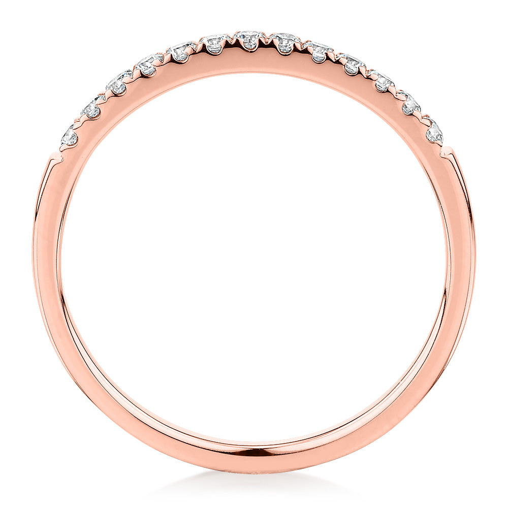 Wedding or eternity band in 14 carat rose gold