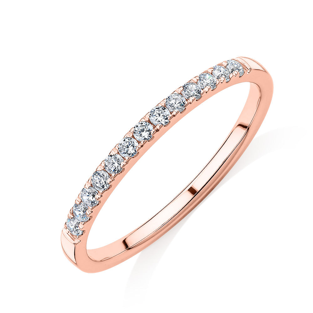 Wedding or eternity band in 14 carat rose gold