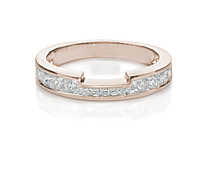 Wedding or eternity band with 1.19 carats* of diamond simulants in 14 carat rose gold