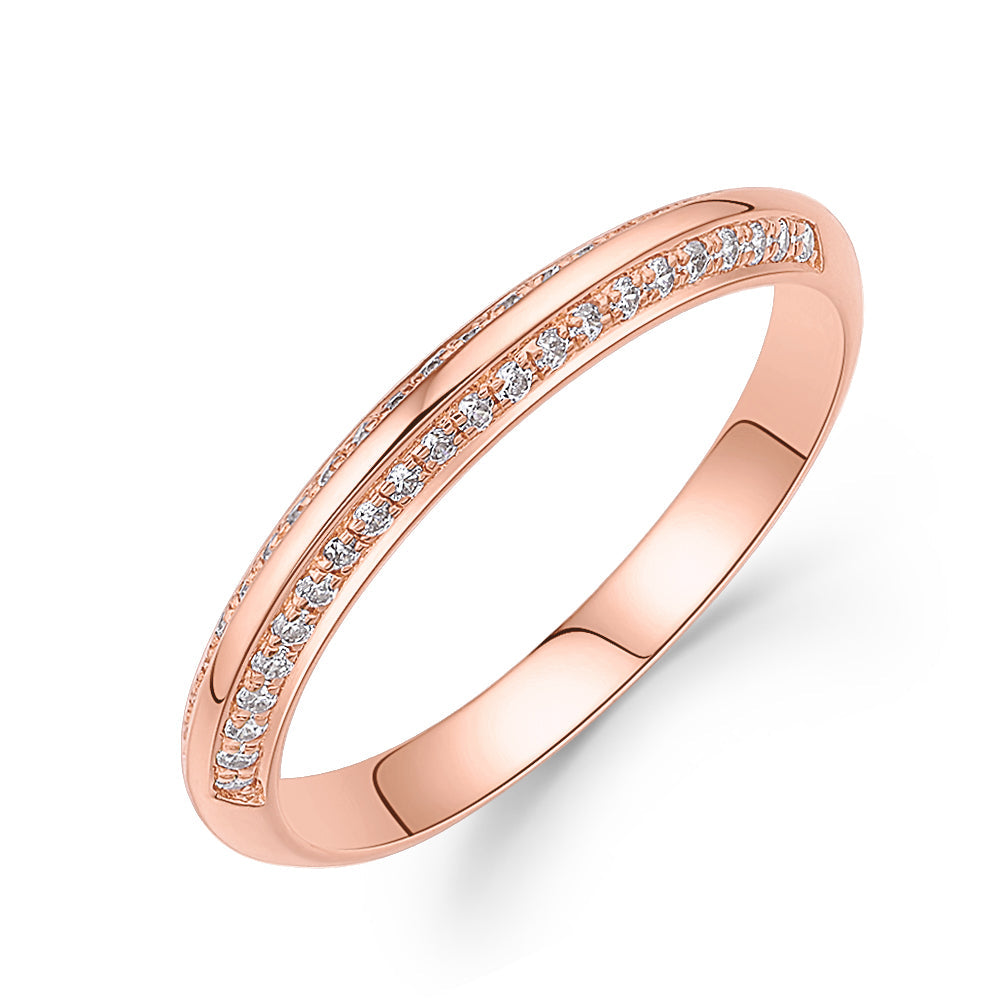 Wedding or eternity band in 14 carat rose gold