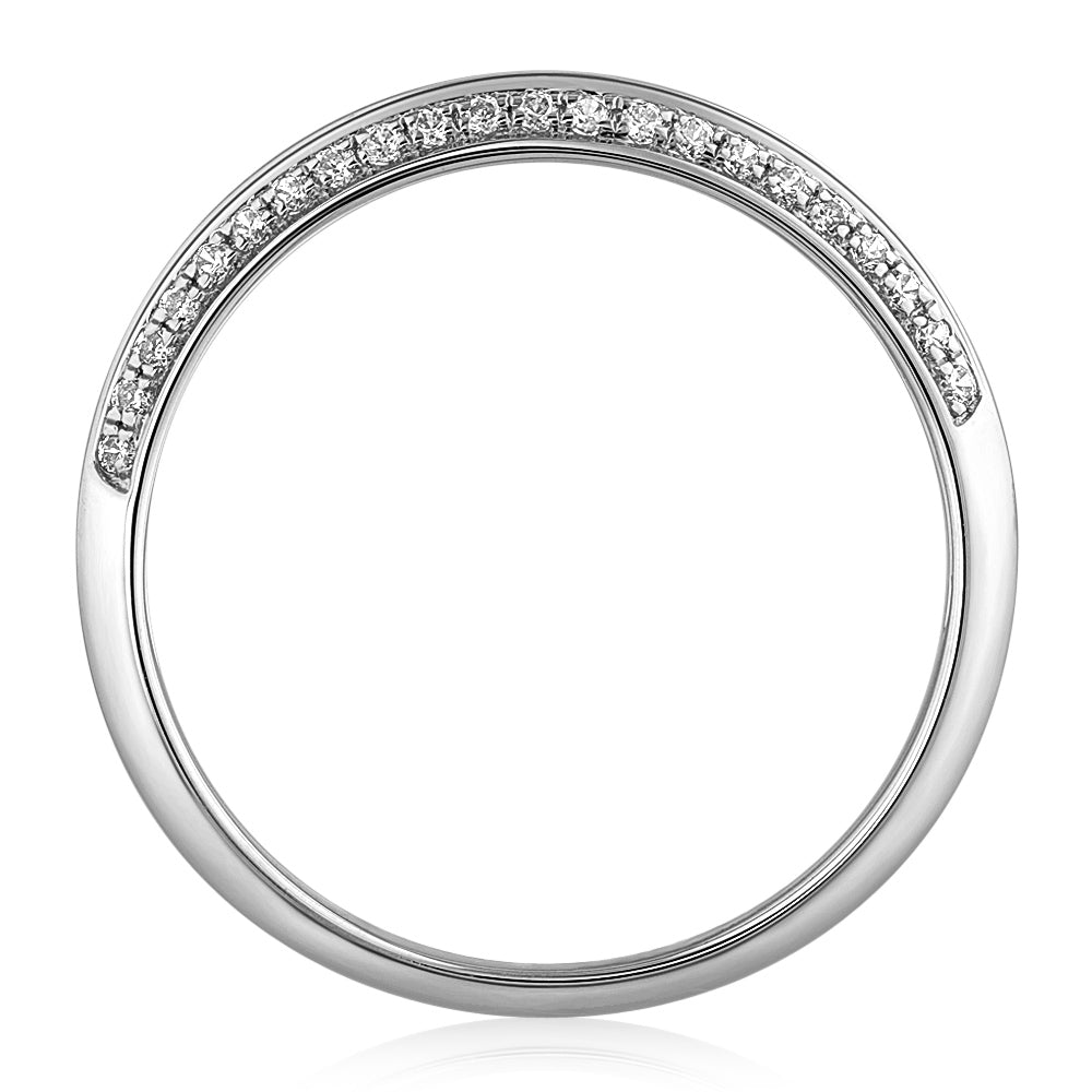 Wedding or eternity band in 14 carat white gold