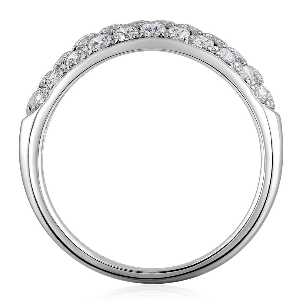 Dress ring with 0.52 carats* of diamond simulants in 10 carat white gold