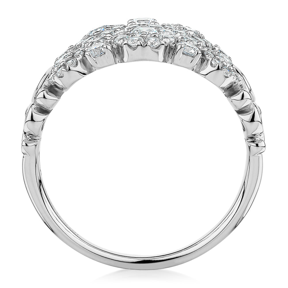 Celeste Dress ring with 0.96 carats* of diamond simulants in 10 carat white gol