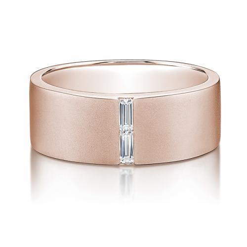 Dress ring with 0.28 carats* of diamond simulants in 10 carat rose gold