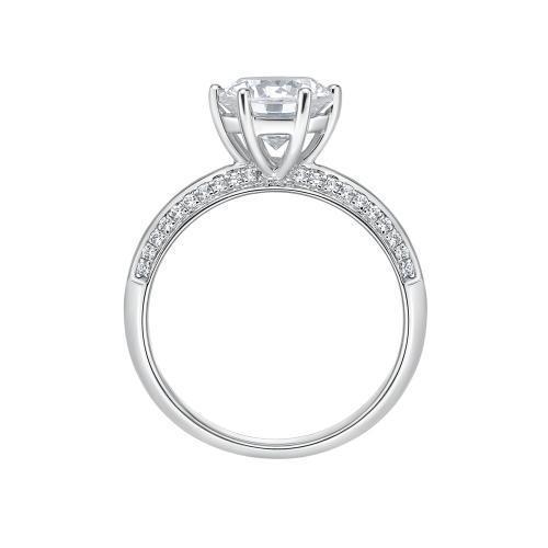 Round Brilliant shouldered engagement ring with 2.24 carats* of diamond simulants in 14 carat white gold