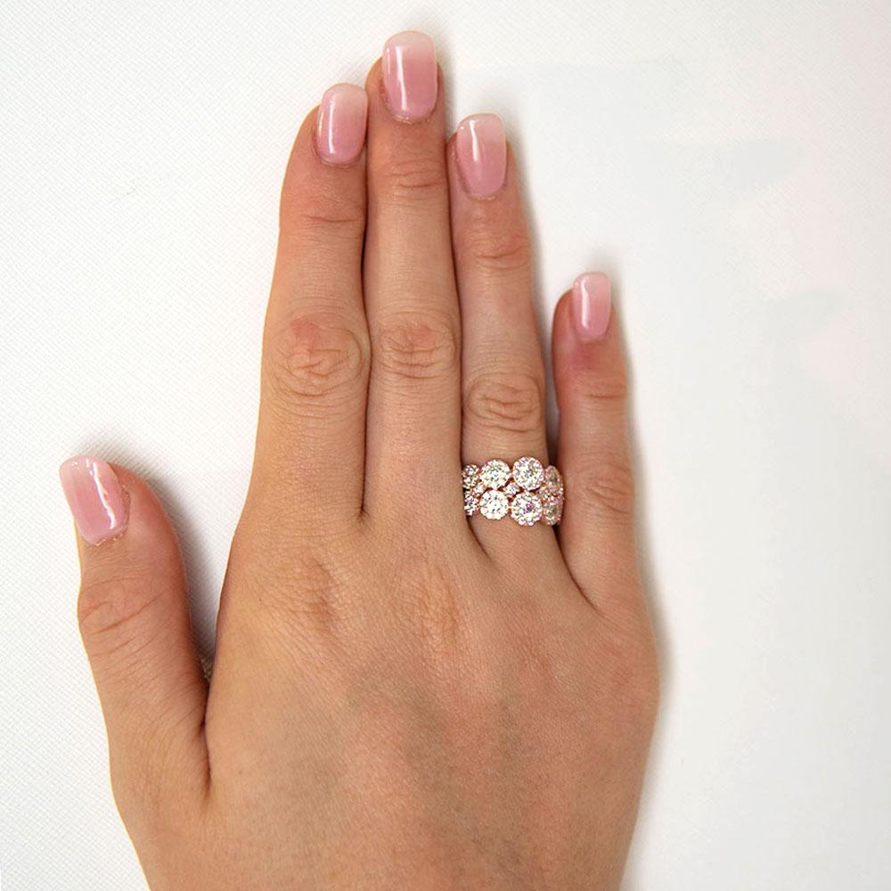 Celeste Dress ring with 1.87 carats* of diamond simulants in 10 carat rose gold