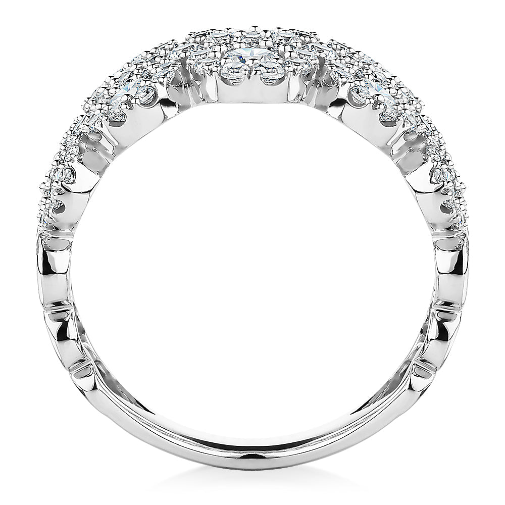Celeste Dress ring with 1.87 carats* of diamond simulants in 10 carat white gold