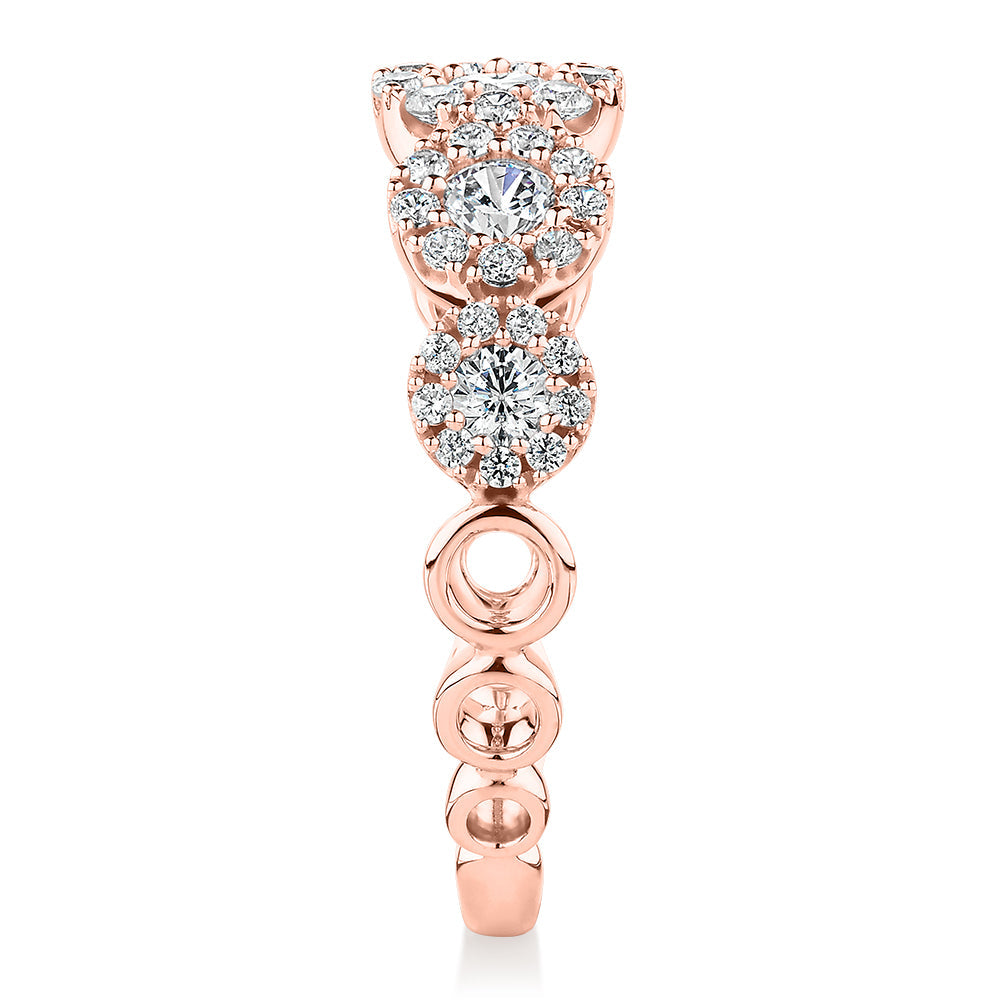 Celeste Dress ring with 0.89 carats* of diamond simulants in 10 carat rose gold