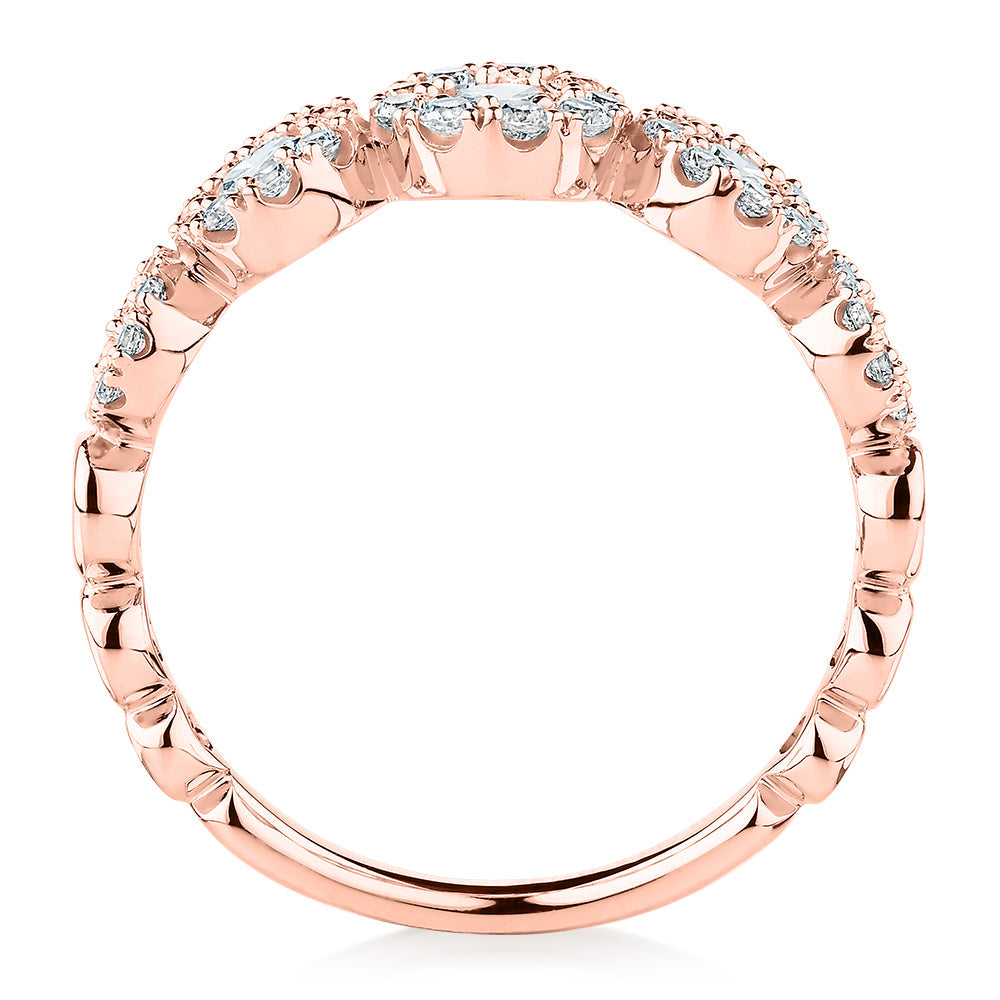 Celeste Dress ring with 0.89 carats* of diamond simulants in 10 carat rose gold