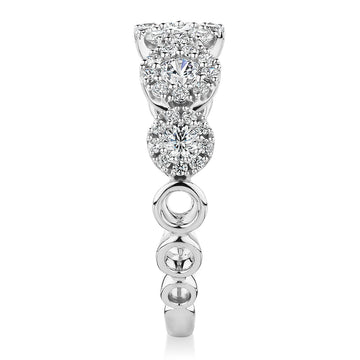 Celeste Dress ring with 0.89 carats* of diamond simulants in 10 carat white gold secondary view